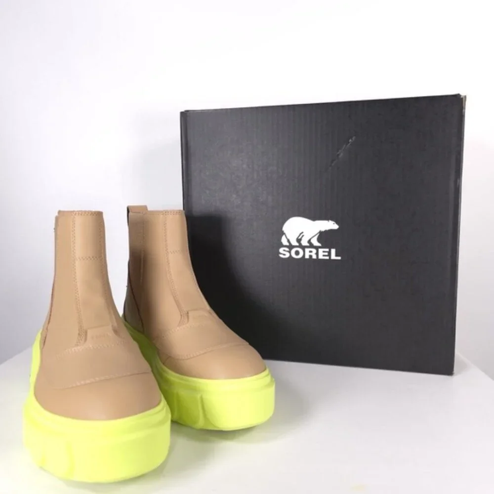 NWB SOREL CARIBOU X Waterproof Platform Chelsea‎ Boot LEATHER UPPER Size 8.5 & 9
